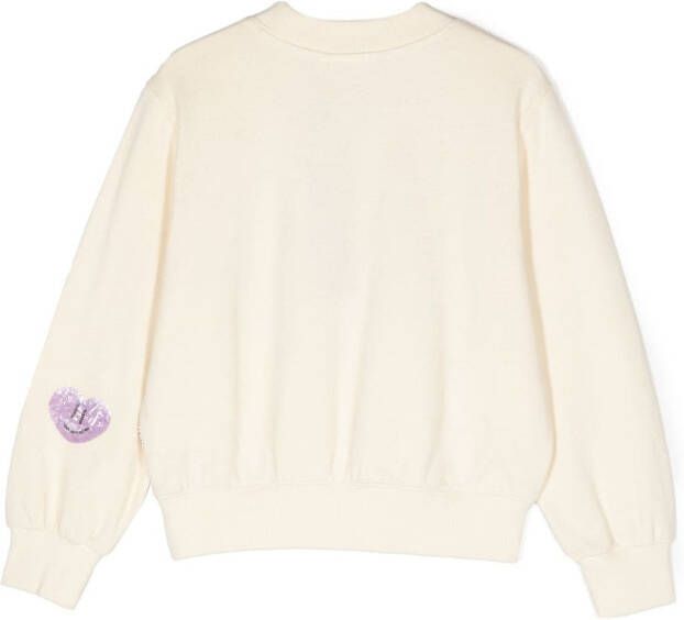 Molo Sweater verfraaid met pailletten Beige