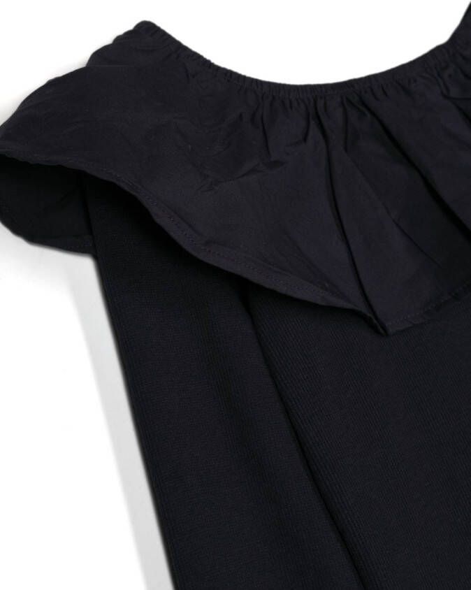 Molo T-shirt met ruchekraag Zwart