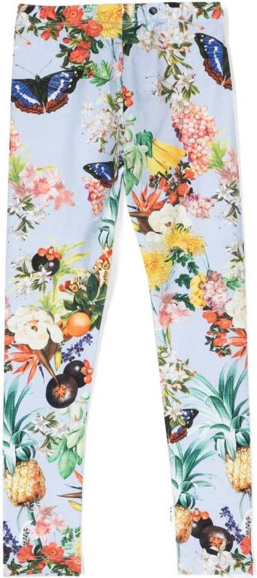 Molo Legging met tropische print Blauw