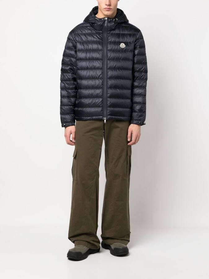 Moncler Donsjack met logopatch Blauw