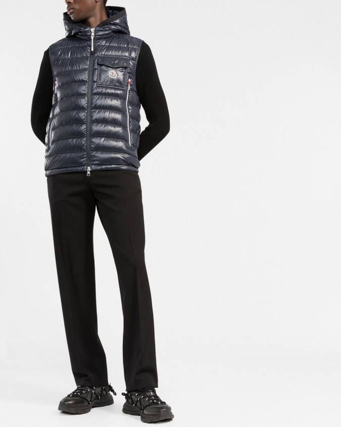 Moncler Bodywarmer met logopatch Blauw