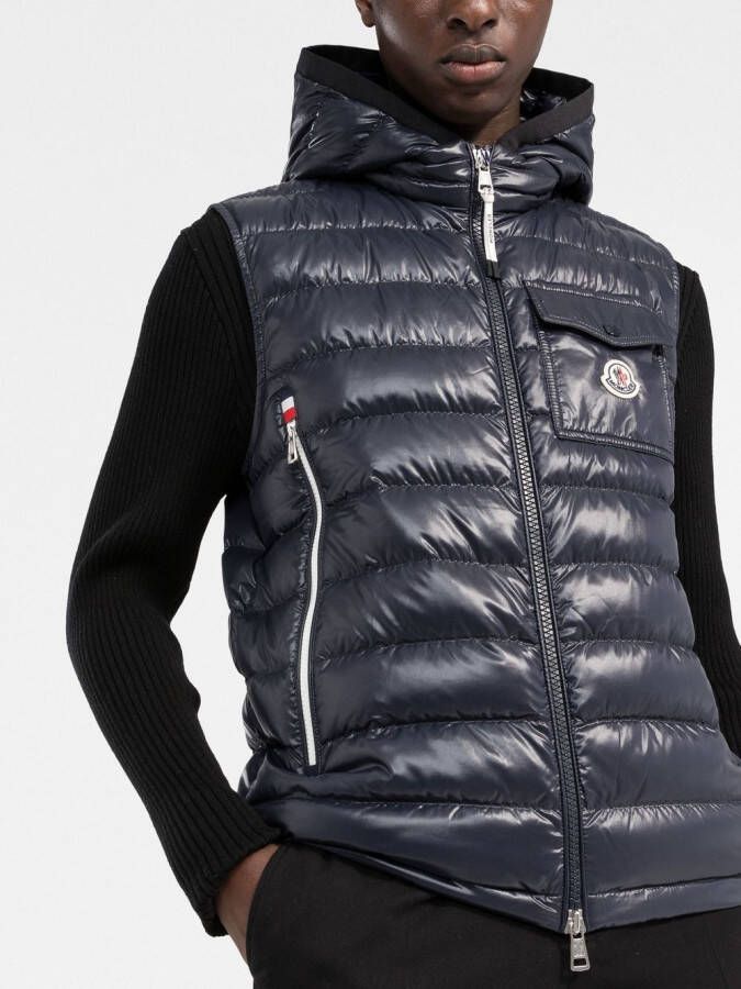 Moncler Bodywarmer met logopatch Blauw