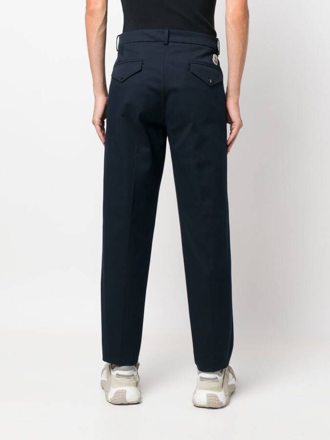 Moncler Chino met logo-applicatie Blauw
