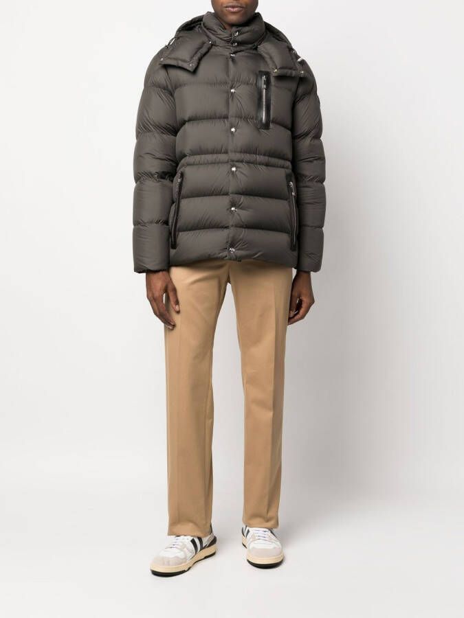 Moncler Donsjack met logopatch Groen