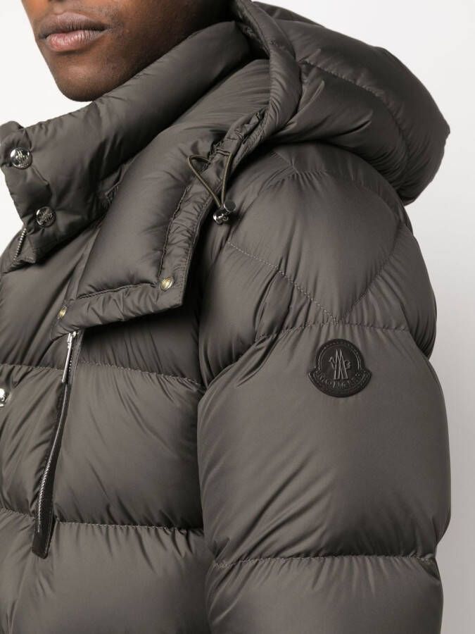 Moncler Donsjack met logopatch Groen