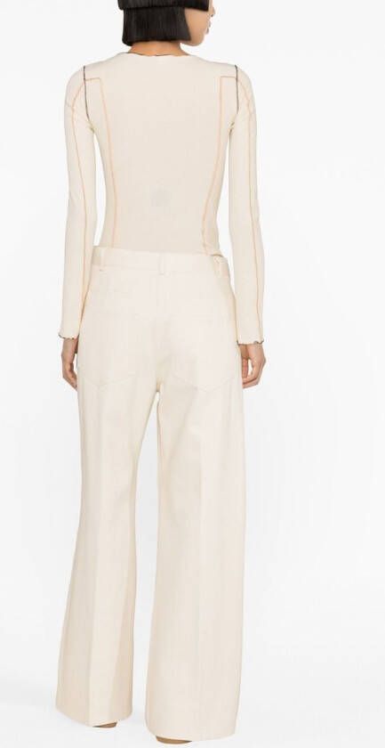 Moncler Broek met wijde pijpen Beige