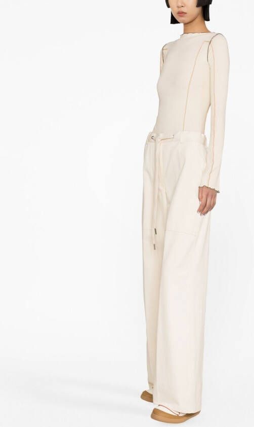 Moncler Broek met wijde pijpen Beige