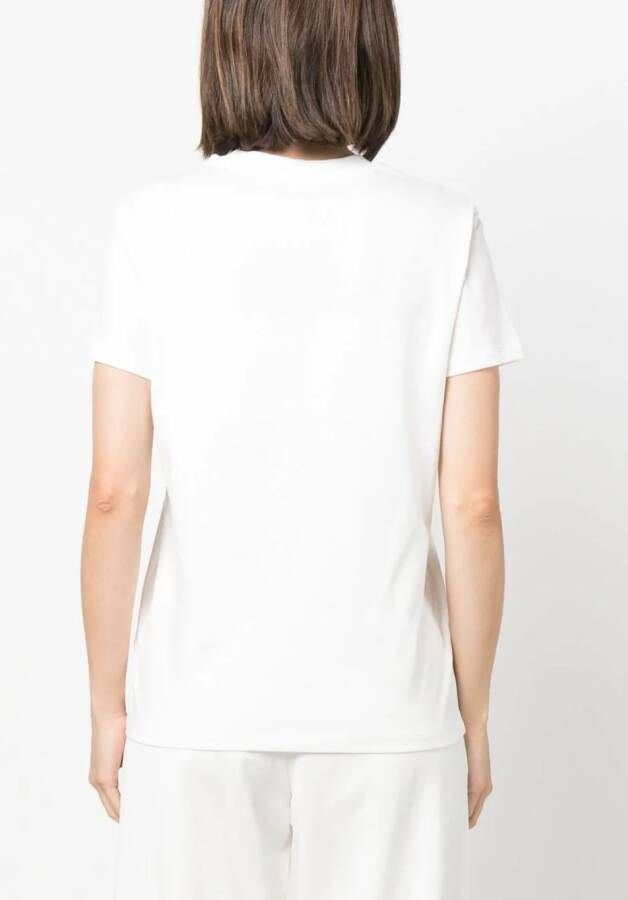 Moncler T-shirt met geborduurd logo Wit