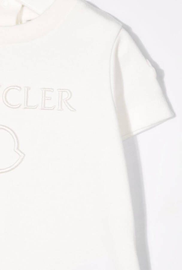 Moncler Enfant Babypakje met geborduurd logo Wit
