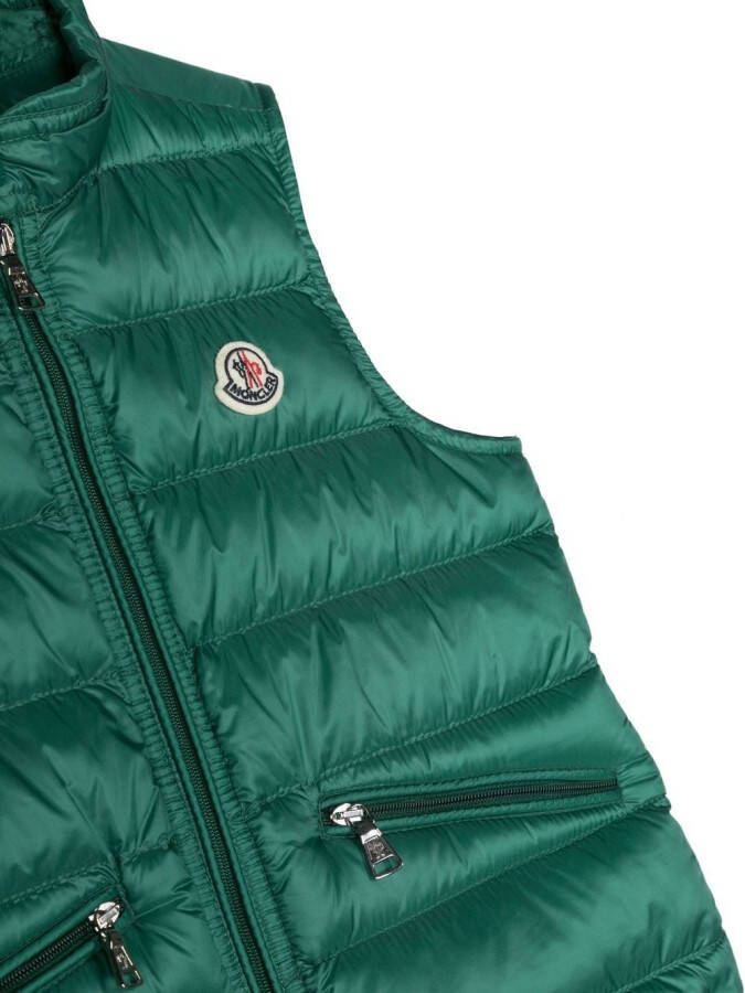 Moncler Enfant Bodywarmer met rits Groen