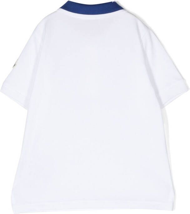 Moncler Enfant Poloshirt met contrasterende kraag Wit