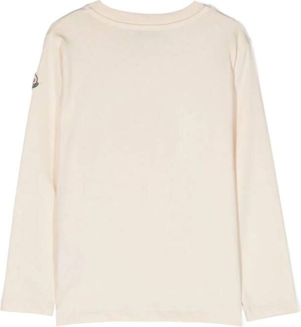 Moncler Enfant T-shirt met logo-reliëf Beige