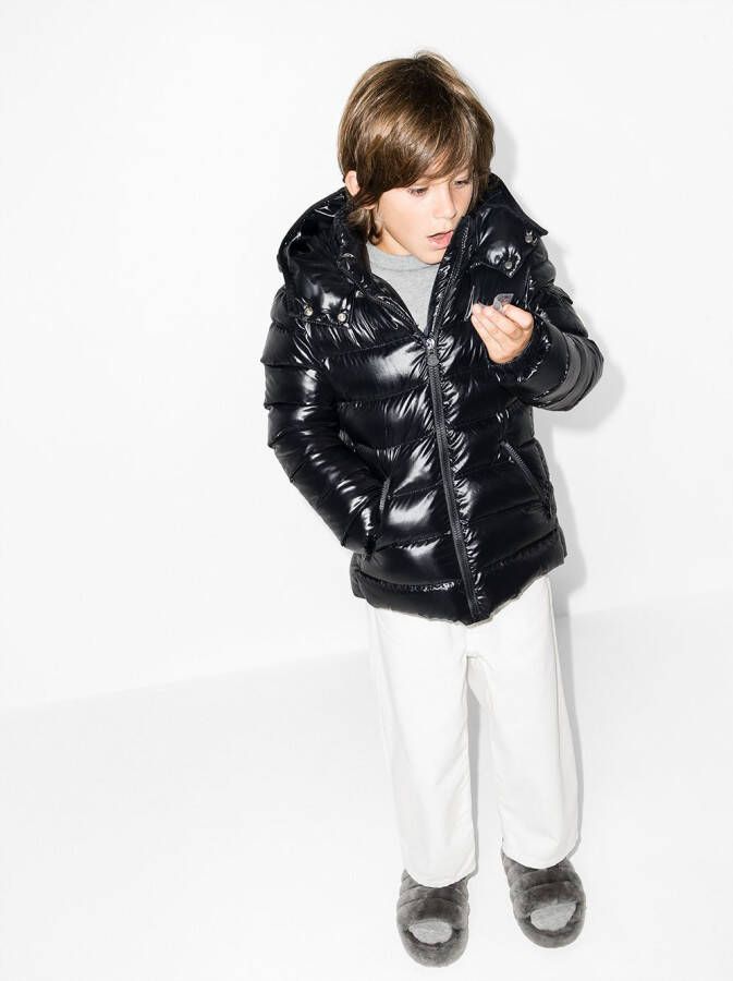 Moncler Enfant Donsjack met print Zwart