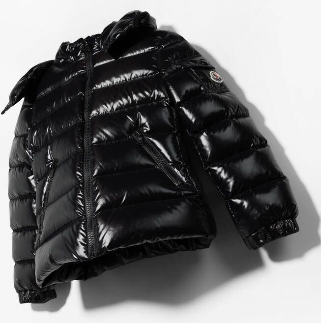 Moncler Enfant Donsjack met print Zwart