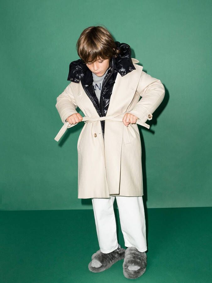 Moncler Enfant Donsjack met print Zwart
