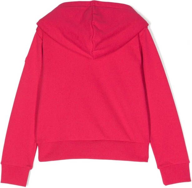 Moncler Enfant Hoodie met logo-reliëf Roze