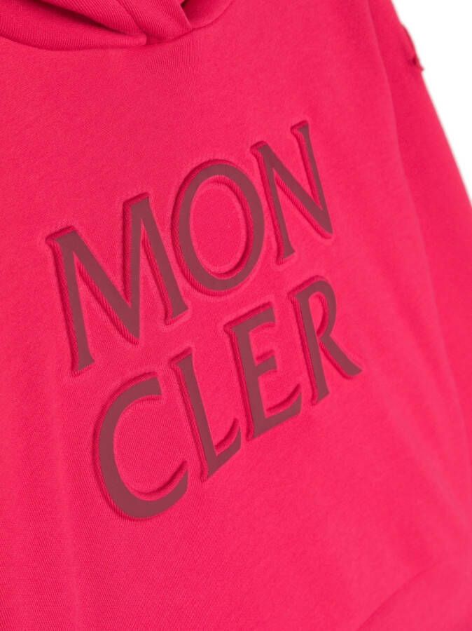 Moncler Enfant Hoodie met logo-reliëf Roze