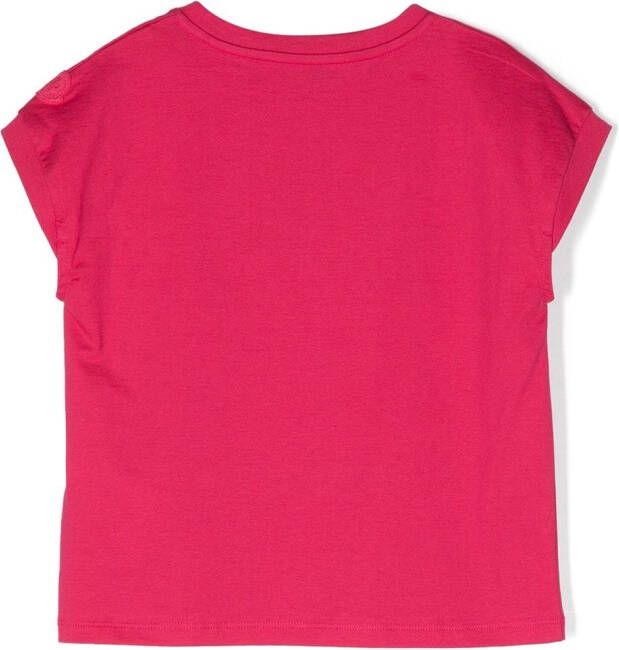 Moncler Enfant T-shirt met geborduurd logo Roze