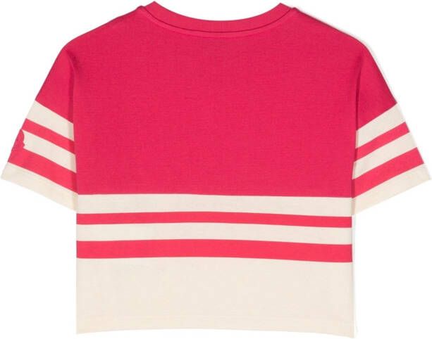 Moncler Enfant T-shirt met geborduurde tekst Roze