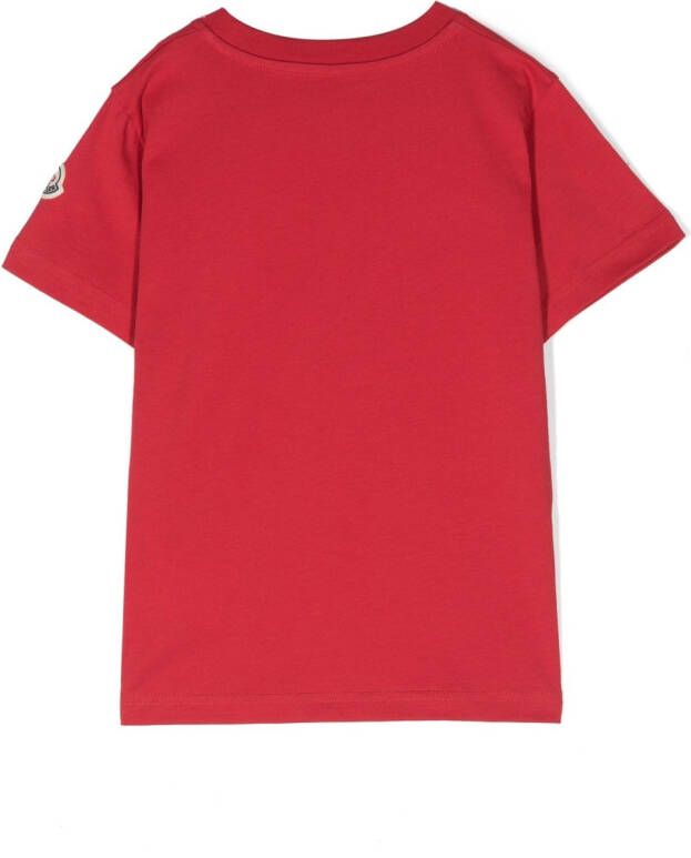 Moncler Enfant T-shirt met bloemenprint Rood