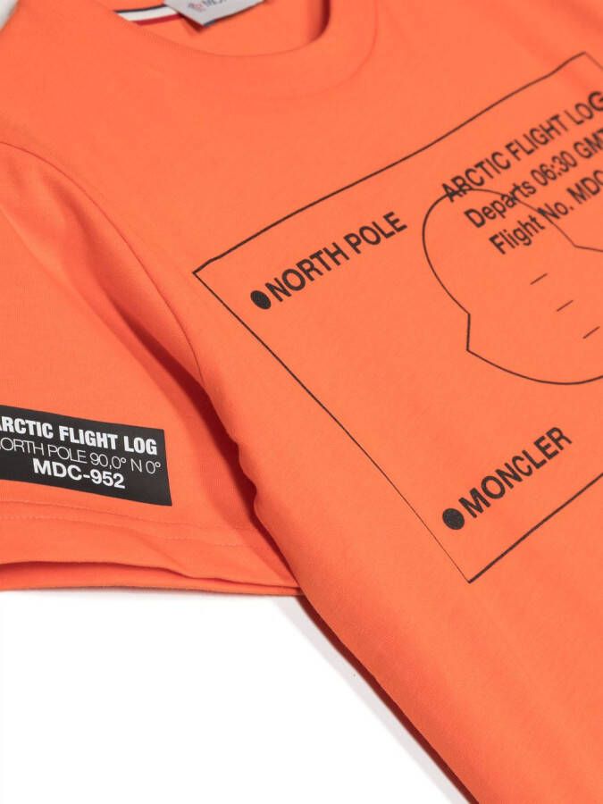 Moncler Enfant T-shirt met print Oranje
