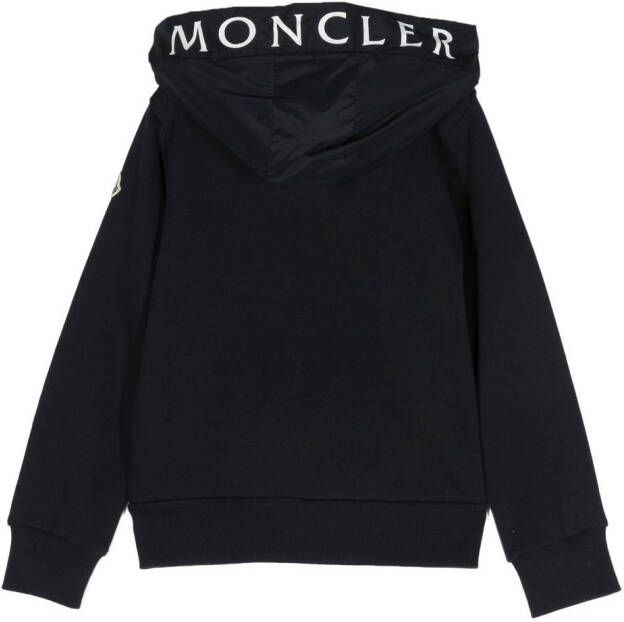 Moncler Enfant Hoodie met logo Blauw