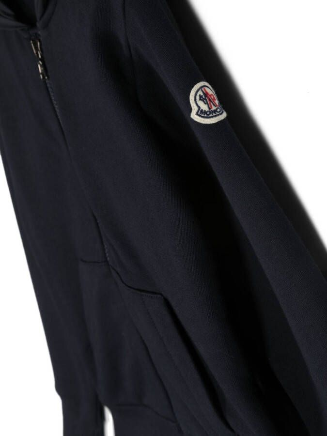 Moncler Enfant Hoodie met logo Blauw