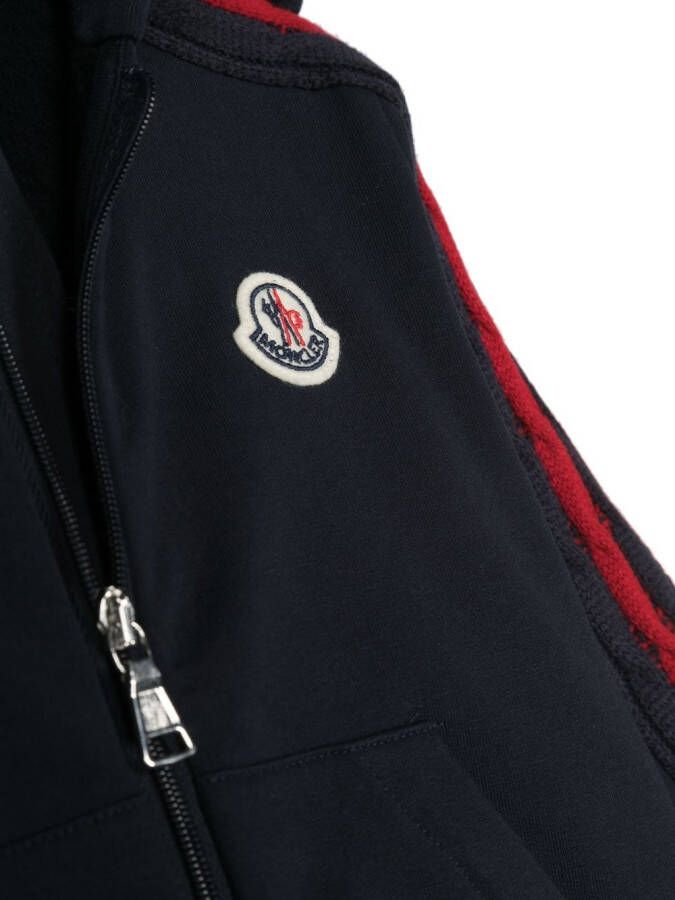 Moncler Enfant Hoodie met zijstreep Blauw