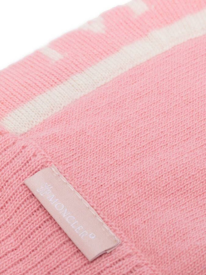 Moncler Enfant Intarsia bivakmuts Roze