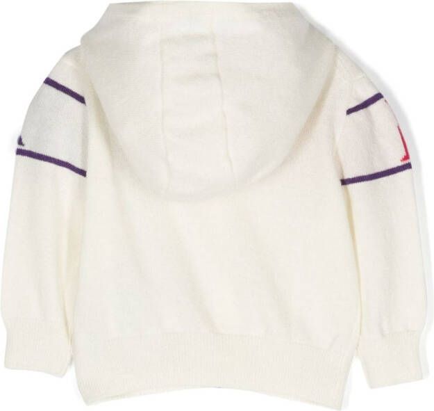 Moncler Enfant Intarsia hoodie Wit