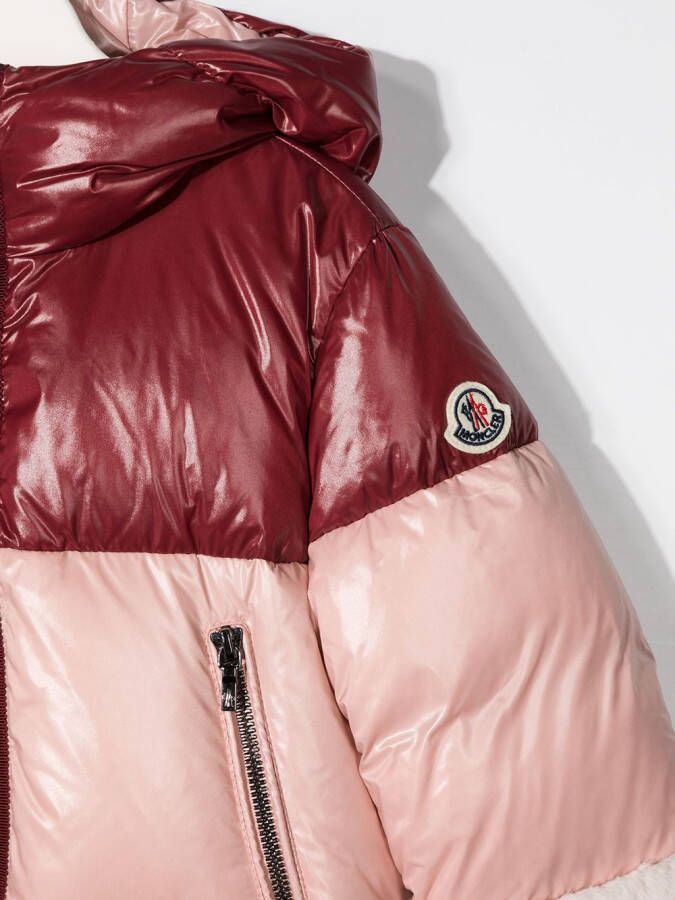 Moncler Enfant Jack met colourblocking Roze