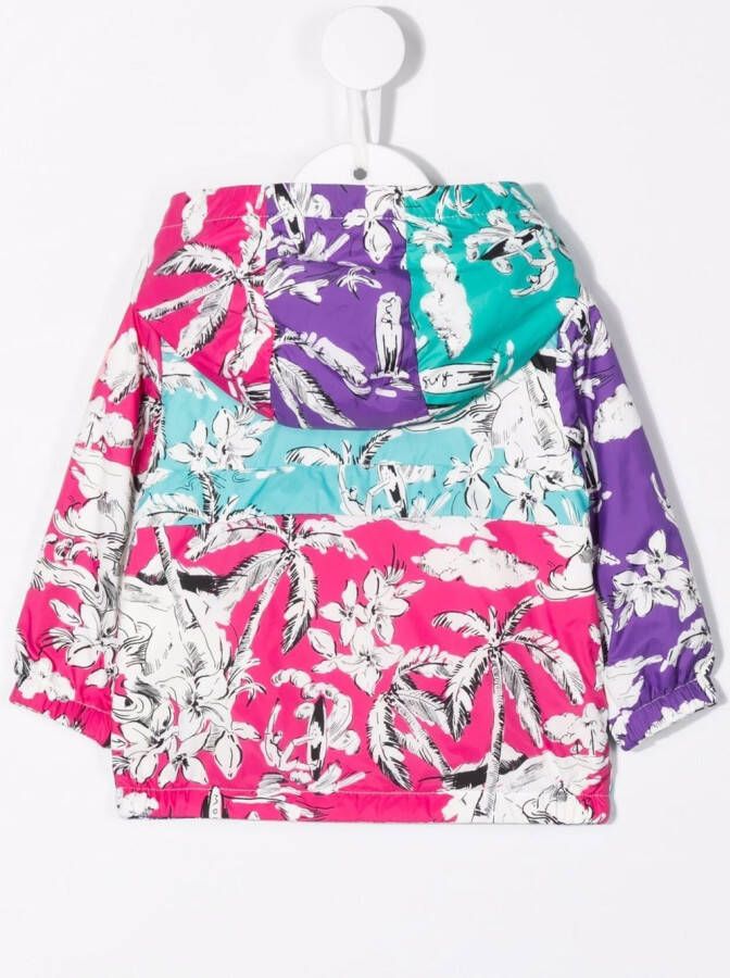 Moncler Enfant Jack met palmboomprint Roze