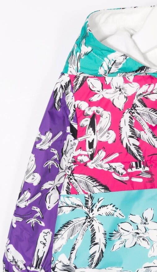 Moncler Enfant Jack met palmboomprint Roze