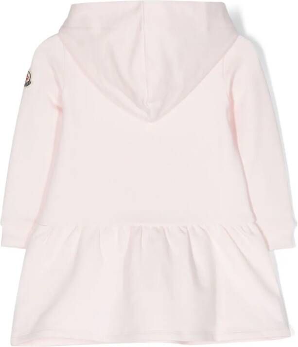 Moncler Enfant Jurk met geborduurd logo Roze