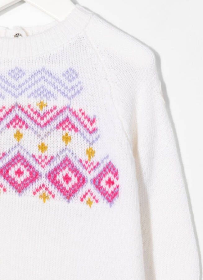 Moncler Enfant Jurk met geometrische print Wit