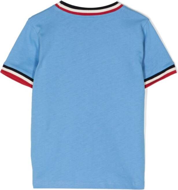 Moncler Enfant T-shirt met geborduurd logo Blauw