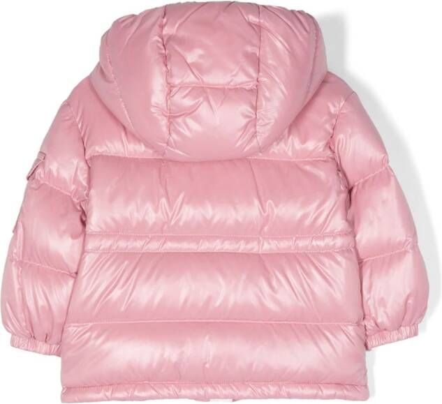 Moncler Enfant Jas met logopatch Roze