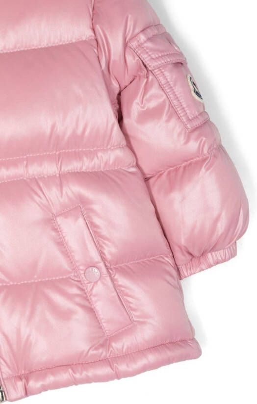 Moncler Enfant Jas met logopatch Roze