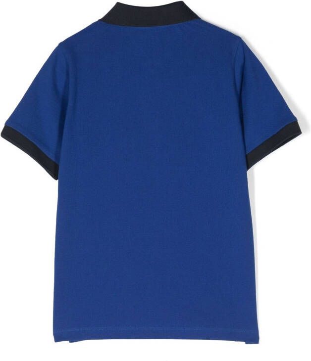Moncler Enfant Poloshirt met logopatch Blauw
