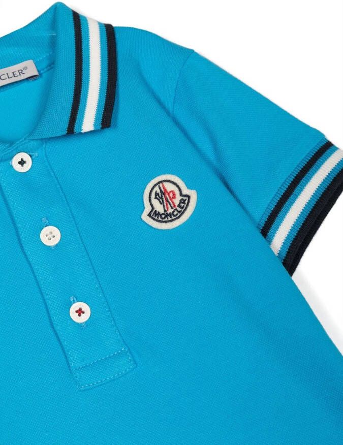 Moncler Enfant Poloshirt met logopatch Blauw