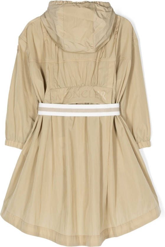 Moncler Enfant Regenjas met logoprint Beige