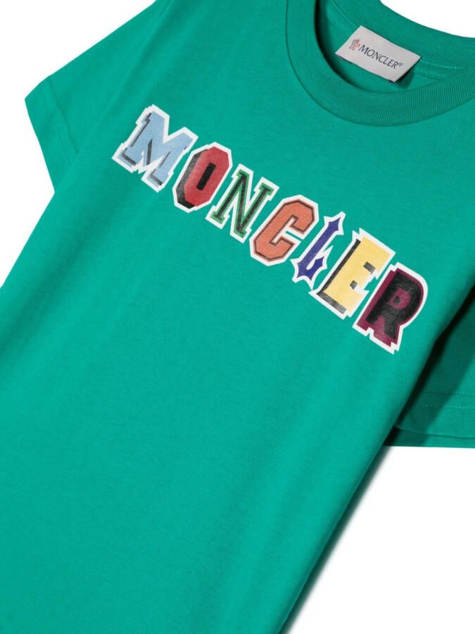 Moncler Enfant T-shirt met logoprint Groen