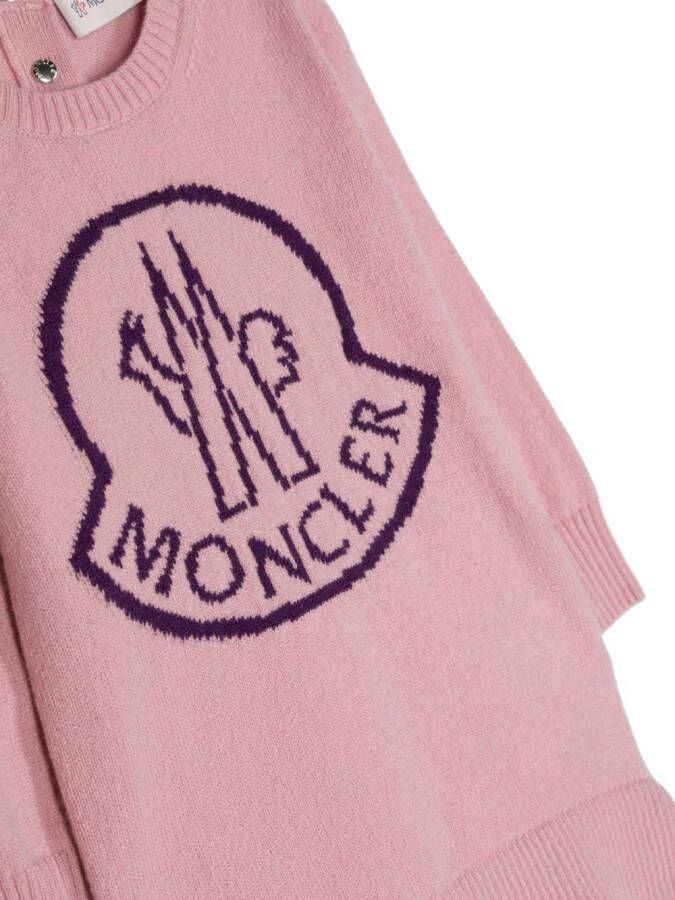Moncler Enfant Sweaterjurk met logoprint Roze