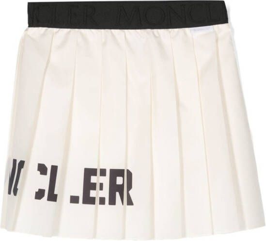 Moncler Enfant Plooirok met logoprint Beige