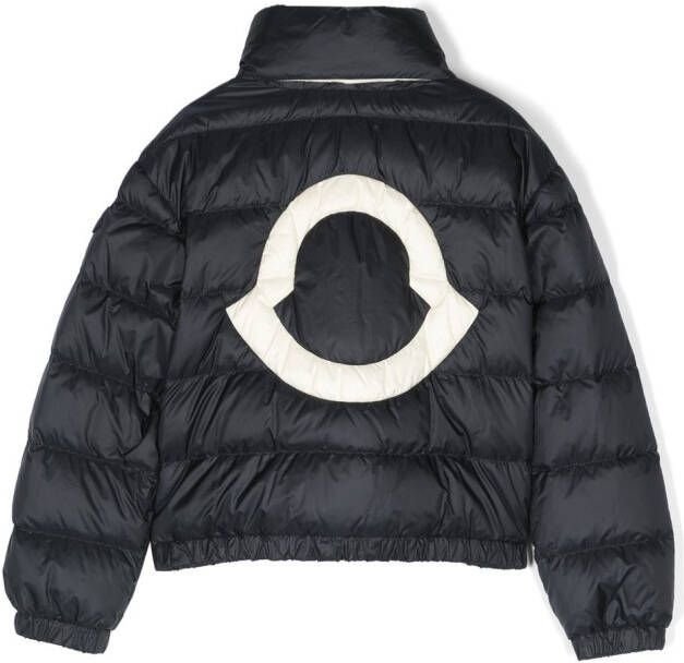 Moncler Enfant Donsjack met logoprint Blauw