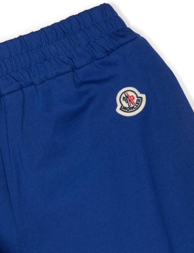 Moncler Enfant T-shirt en shorts met logopatch Blauw