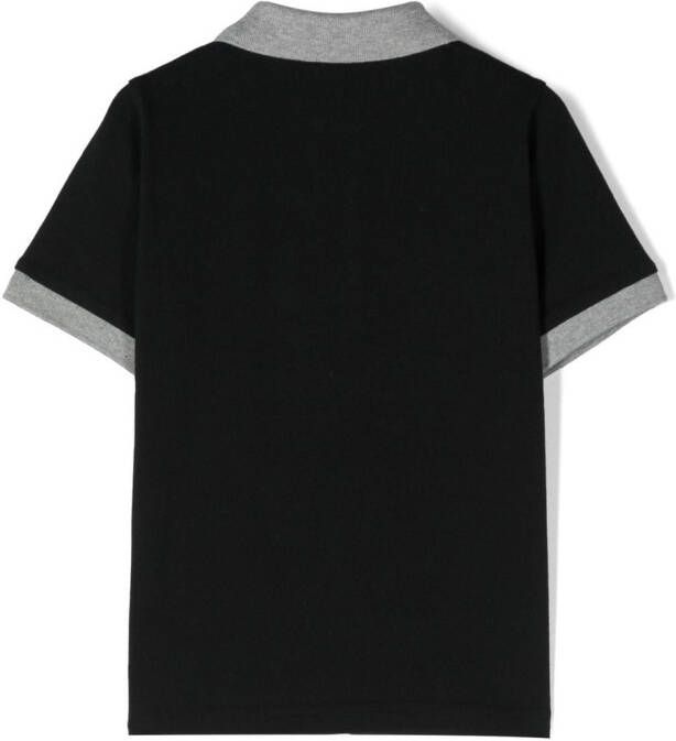 Moncler Enfant Poloshirt met contrasterende kraag Zwart