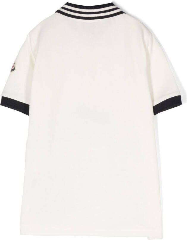 Moncler Enfant Poloshirt met geborduurd logo Wit