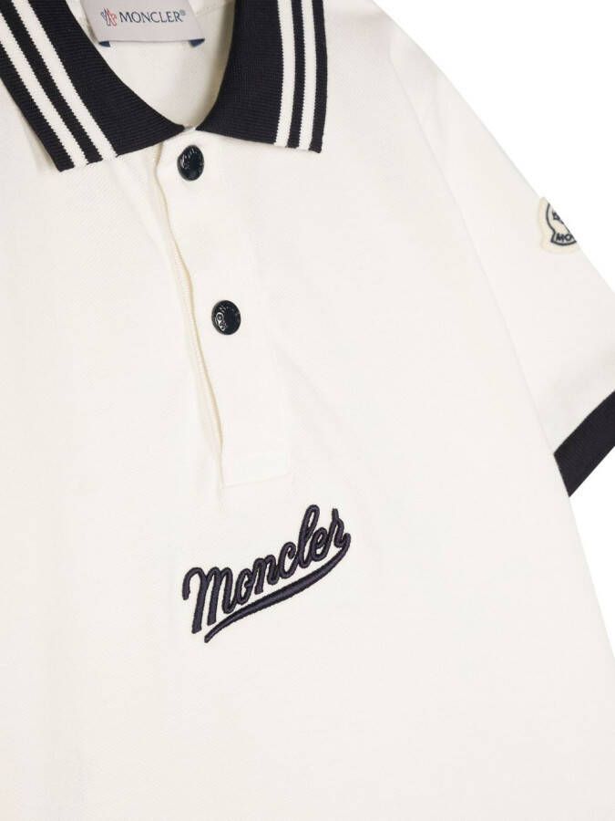 Moncler Enfant Poloshirt met geborduurd logo Wit