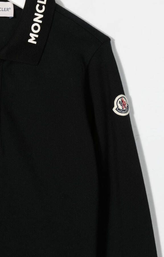 Moncler Enfant Poloshirt met logo Zwart